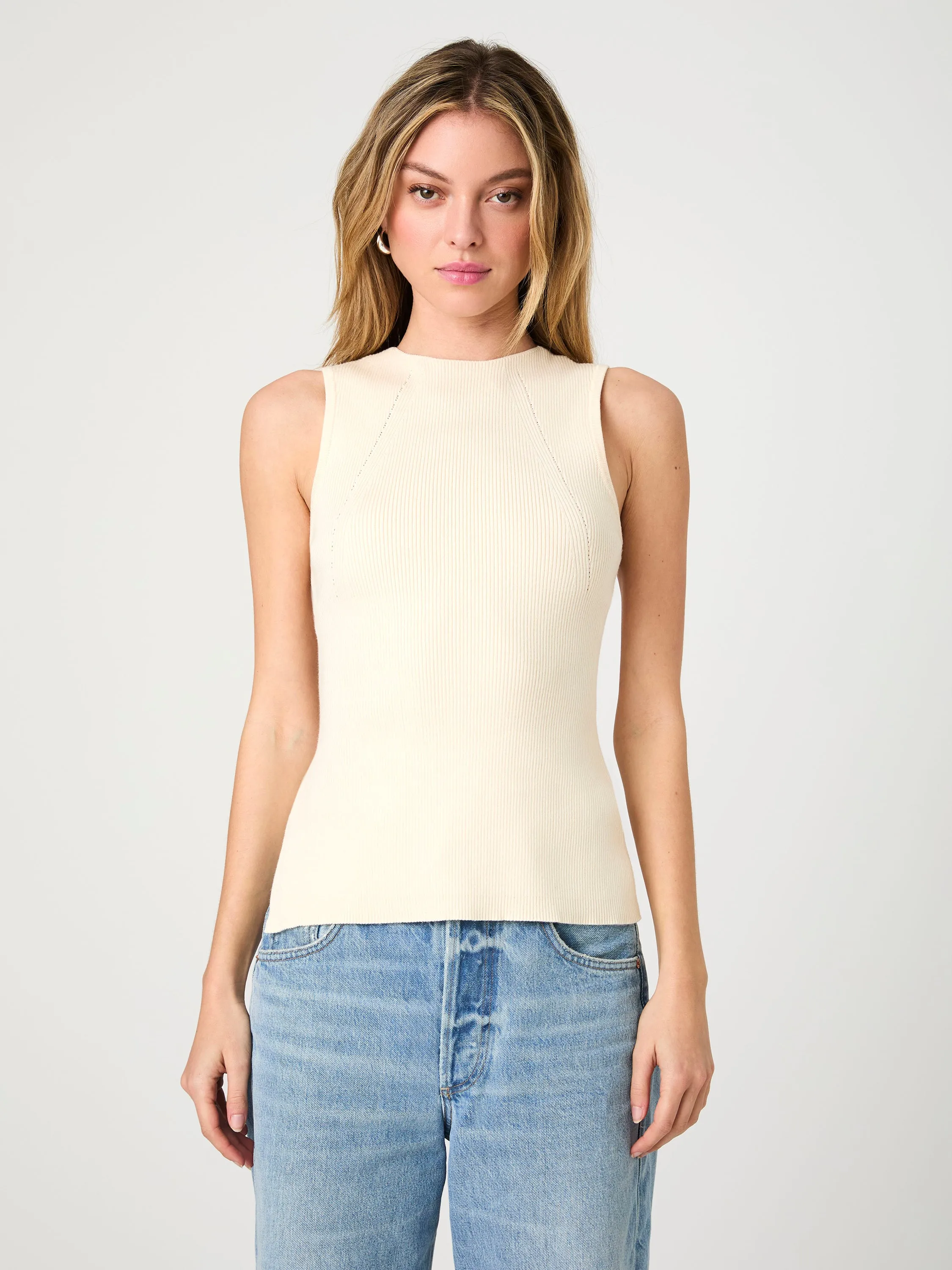 NonPill Surface Treatment Mozza Rib Tank Top