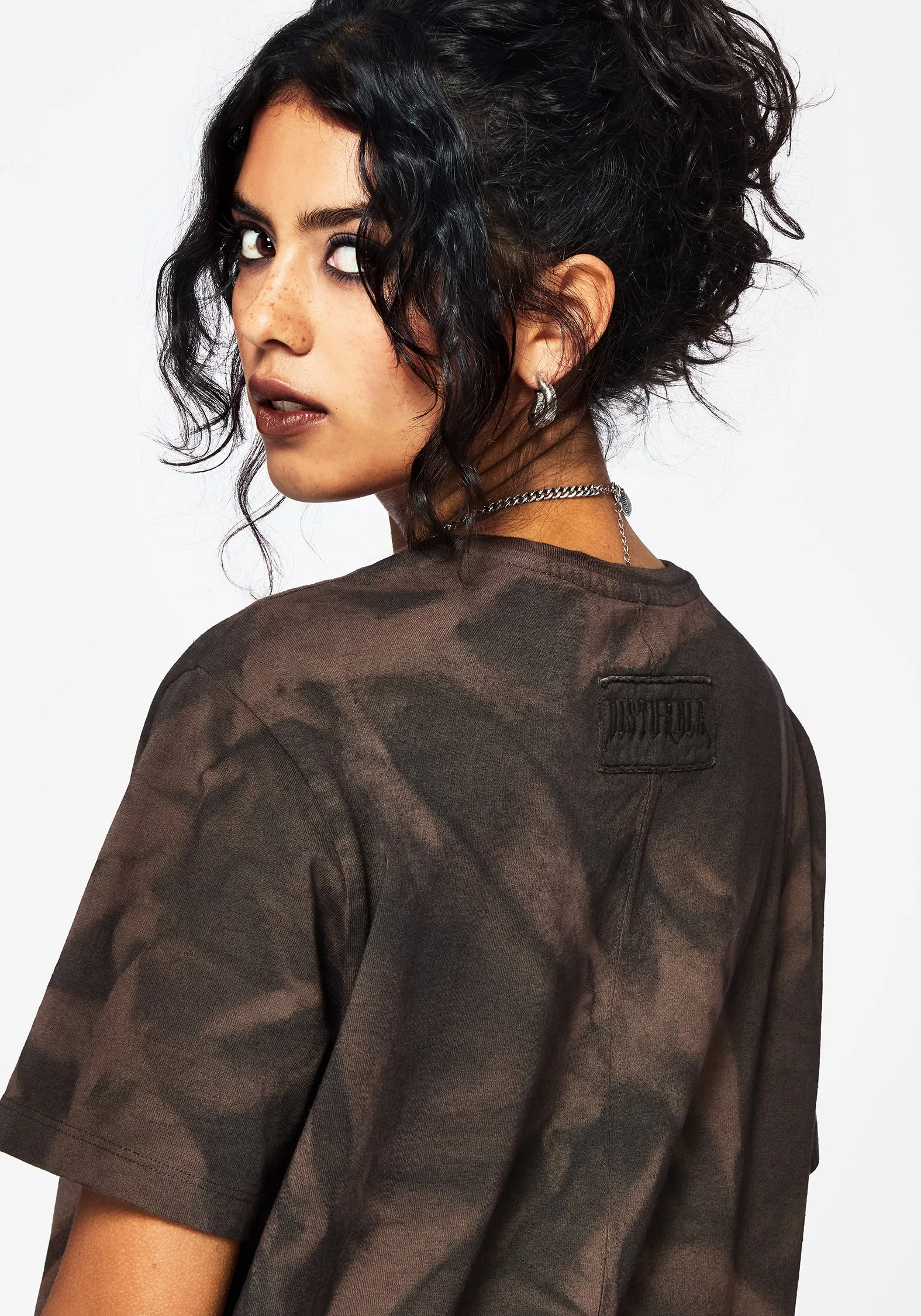 Relaxed mini for events All Season Fashion Mugwort Cotton Ombre Jersey Frill Hem Mini Dress