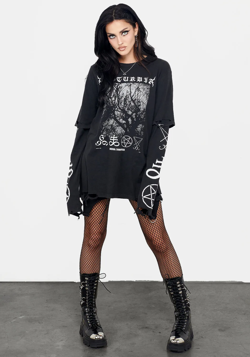 Infernal Layered Long Sleeve T-Shirt Minimalist Silhouette Cut
