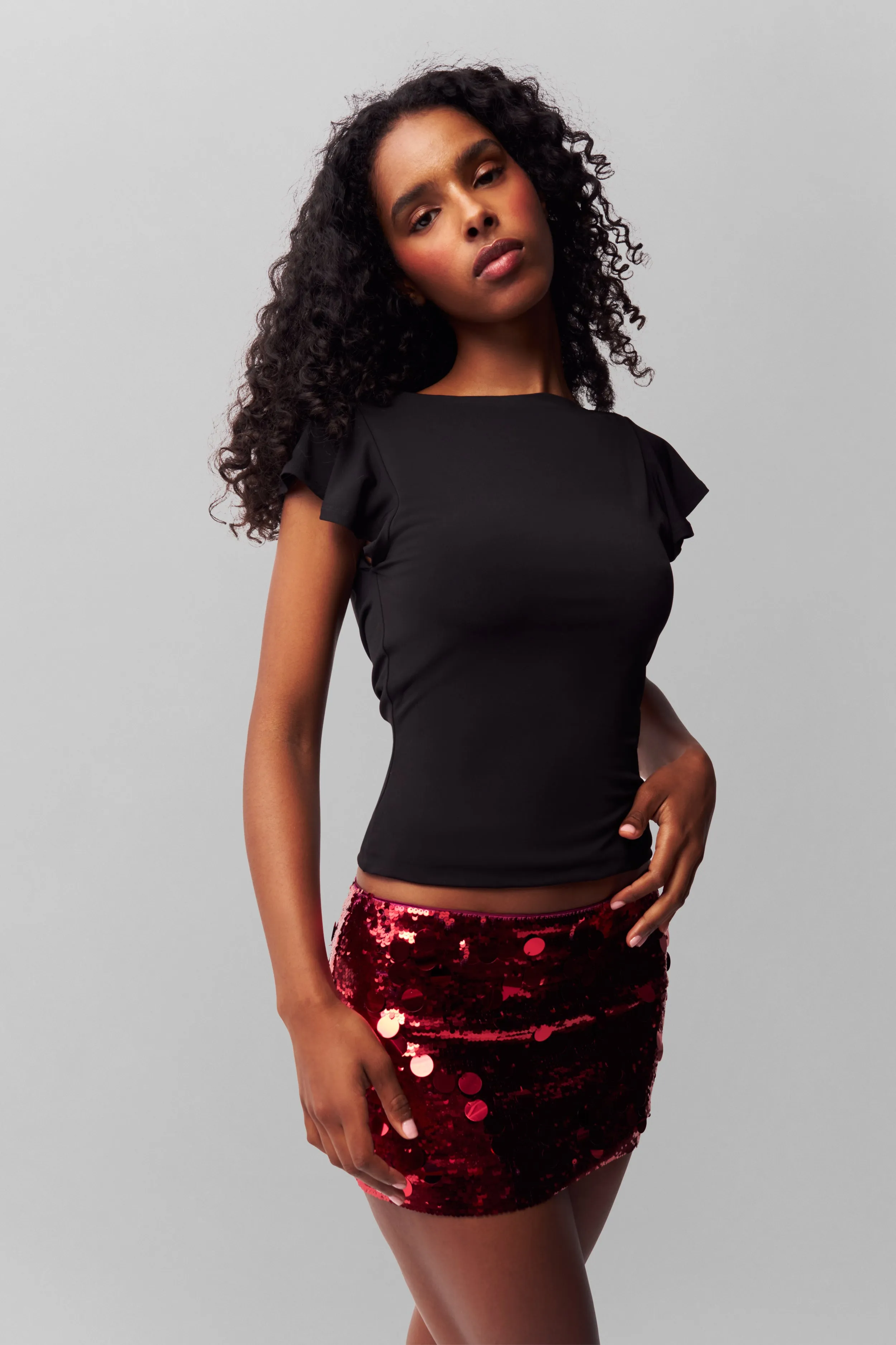 Tagless Design Stretchable Waistband Soffiano Top