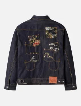 SecurePockets Multi-Pocket with Brocade Patch Relax Fit Denim Jacket