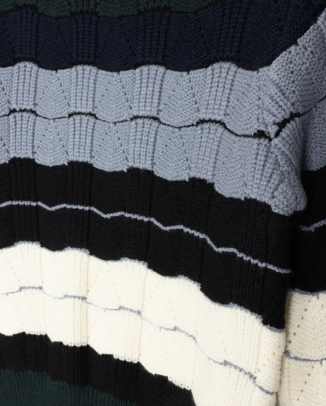 Multi Scalloped Knit Sweater Knitted Design