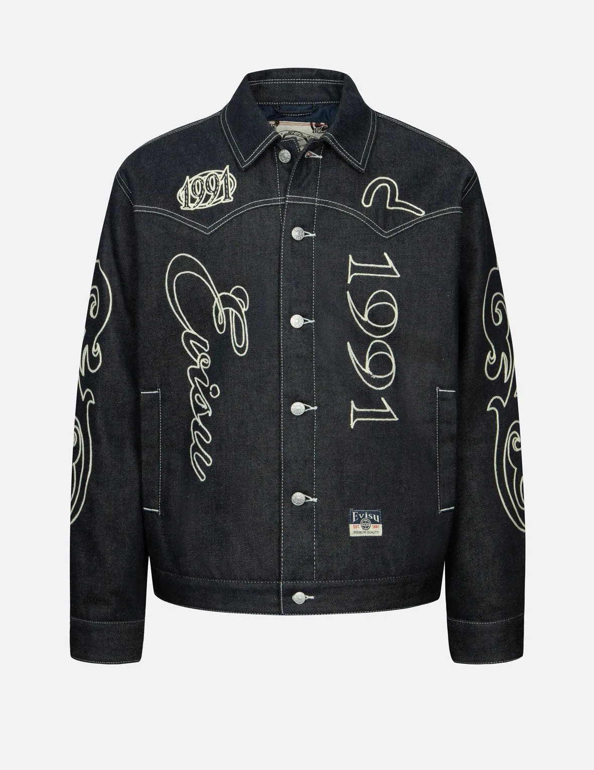MinimalistStyle Reversible Layering Tech Western Style and Logo Embroidery Denim Jacket