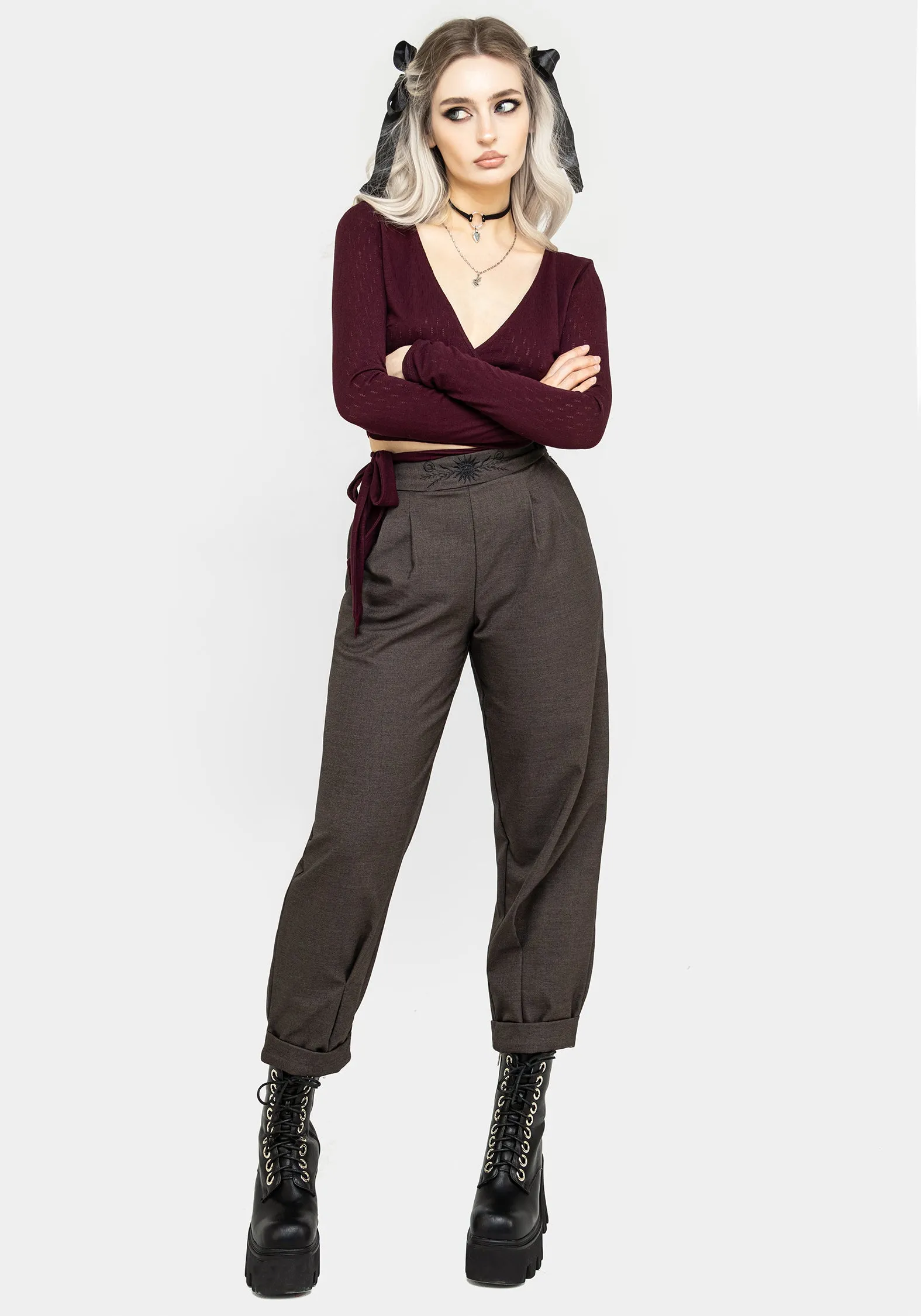 Work Ready Odor control Mystic Embroidered Balloon Trousers