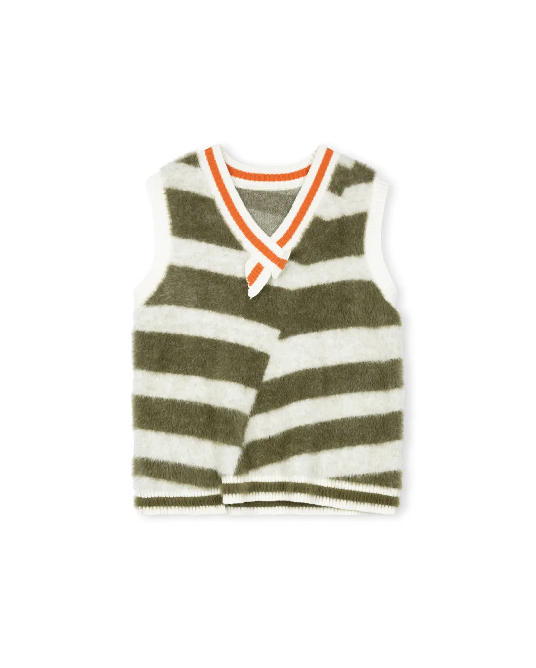 Fur Knit Vest Standard Body Fit Casual Layer Look