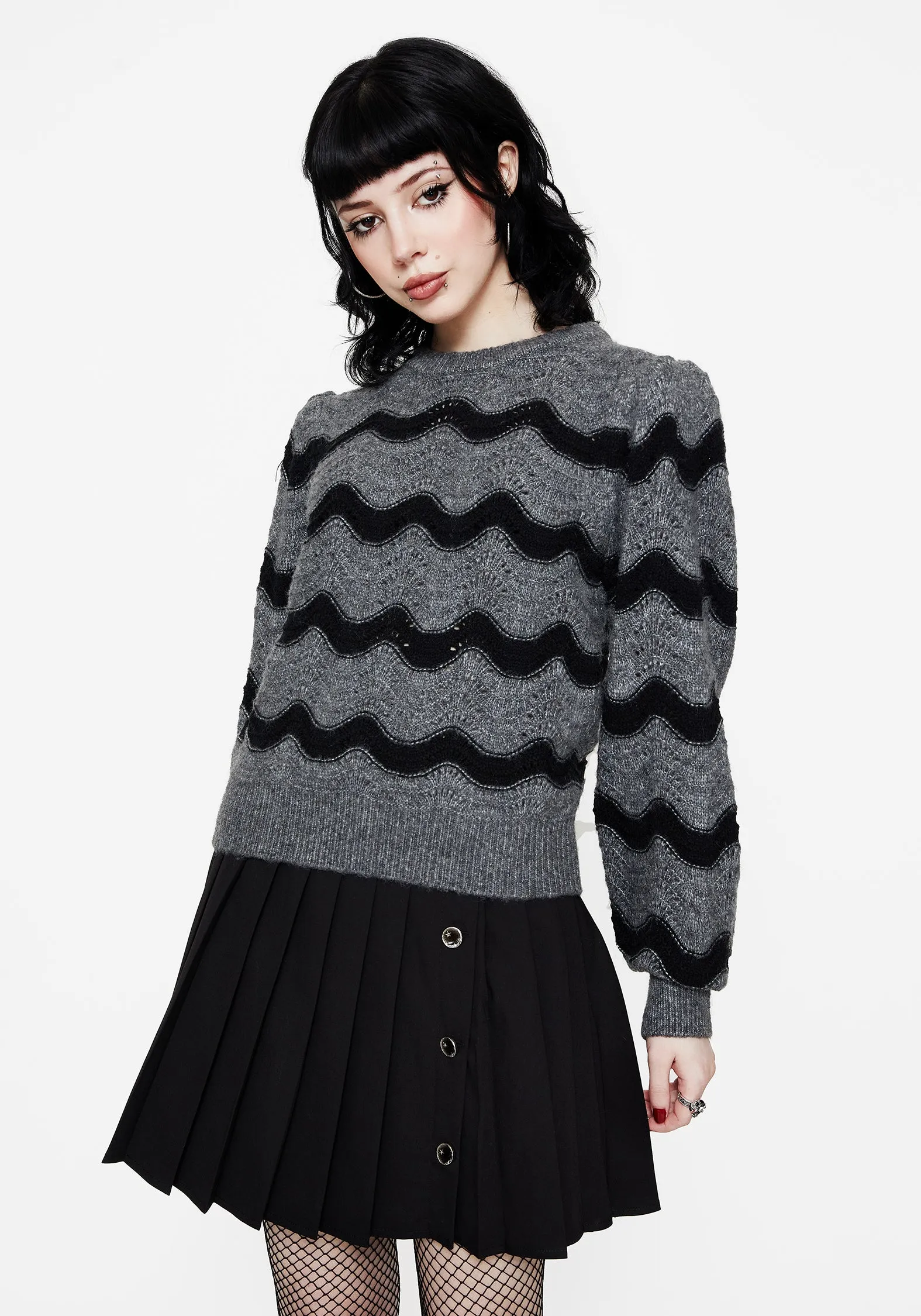 Chill Style Nave Cotton Stripe Knit Jumper