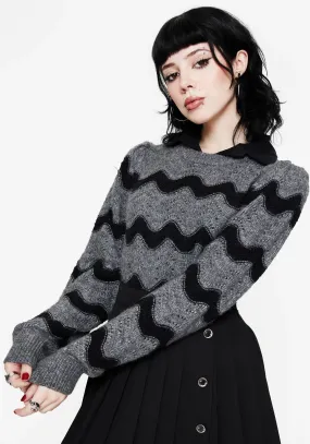 Nave Cotton Stripe Knit Jumper Subtle Elegance ReverseCoil Zipper