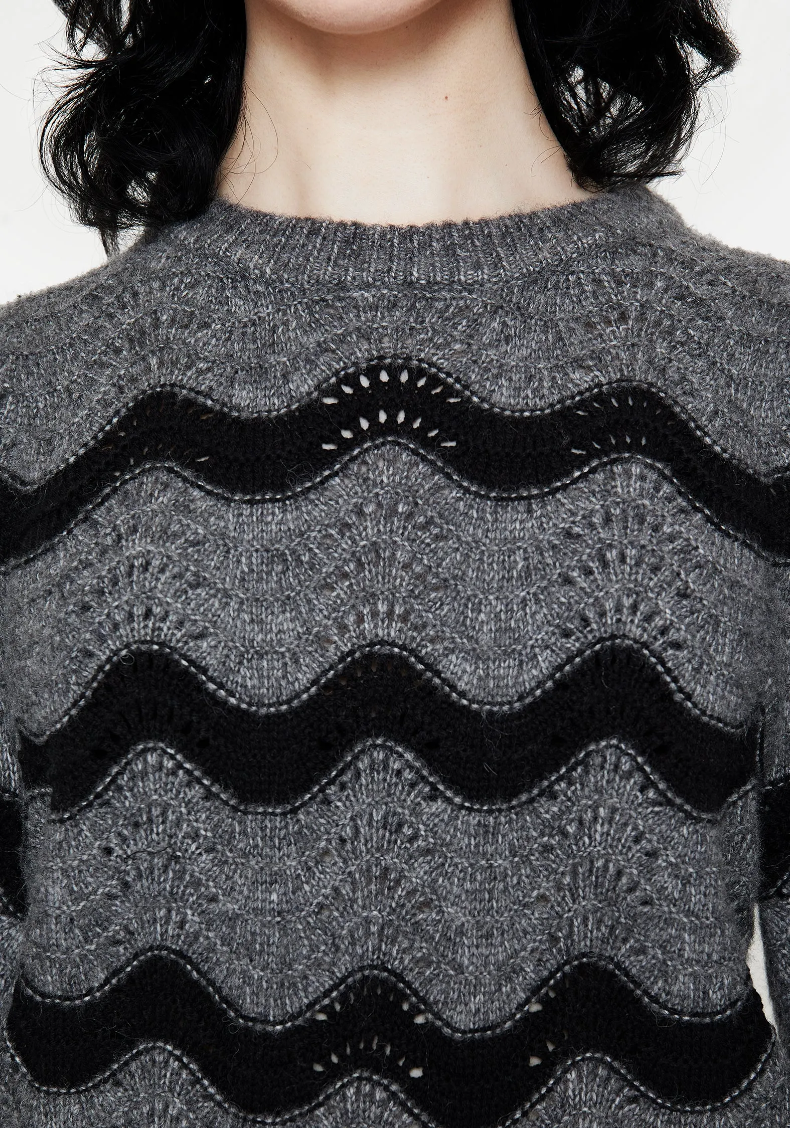 Durable Stitching Nave Cotton Stripe Knit Jumper