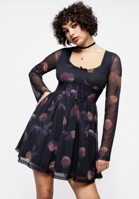 Monica Floral Mesh Skater Dress City Layers Studio Style