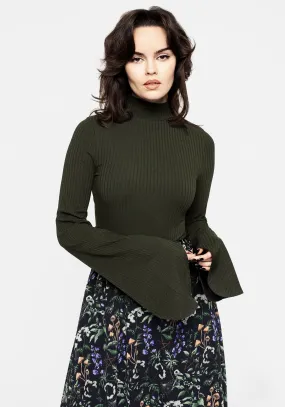 Nectar High Neck Flared Sleeve Top Heat Regulating Fabric ReinforcedArmholes