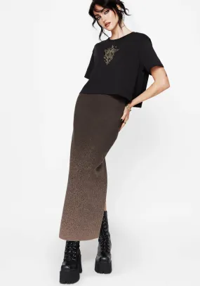 Nightjar Ombre Knit Maxi Skirt - Taupe Clean Style