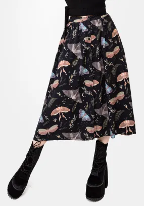 Natural Mood Nightmoth Button Up Midi Skirt
