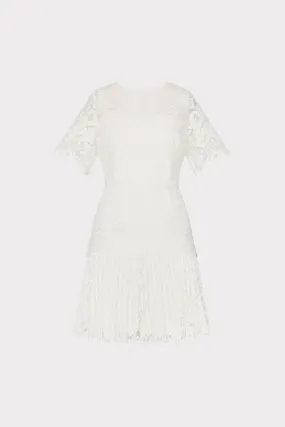 Nikoletta Mixed Laces Pleated Mini Dress Timeless-Classic Layered Texture