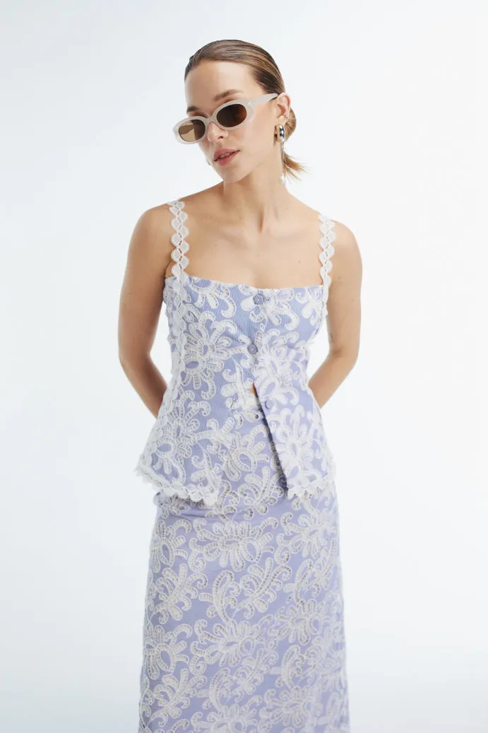 Comfortable And Versatile Sports Outfit NINA TOP BLUE