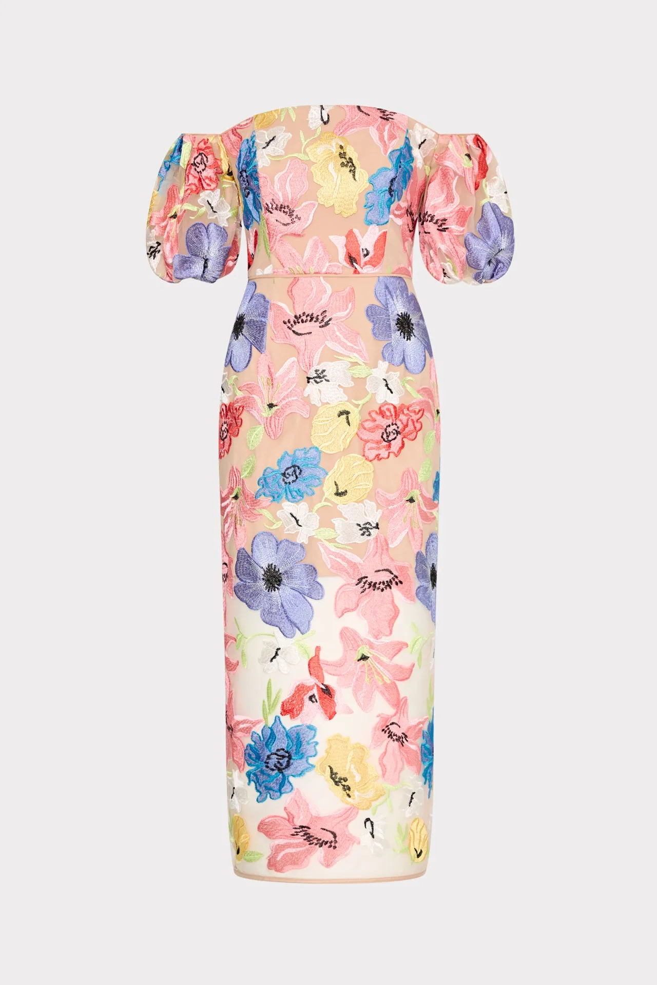 Soft Balance Nira Lily Floral Embroidered Midi Dress