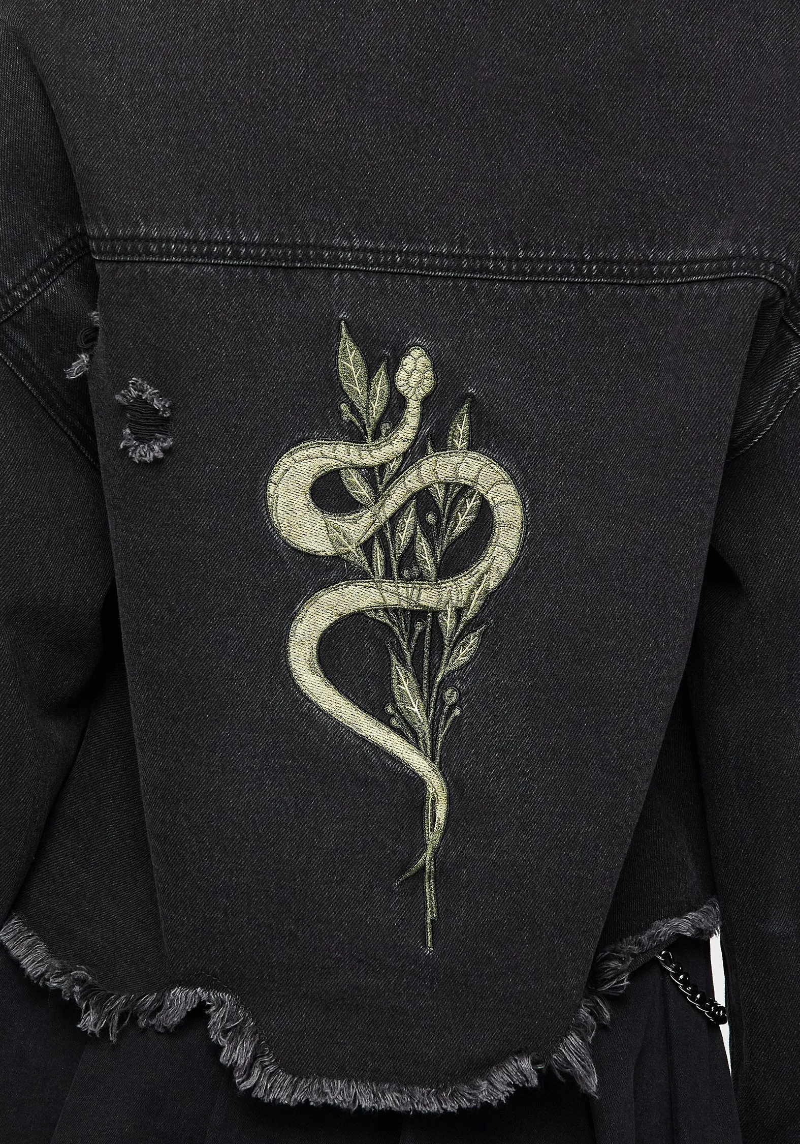 Nirah Embroidered Crop Denim Jacket Tech Use