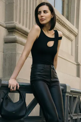 Noelle Top Grid Back Panel NonPill Surface Treatment