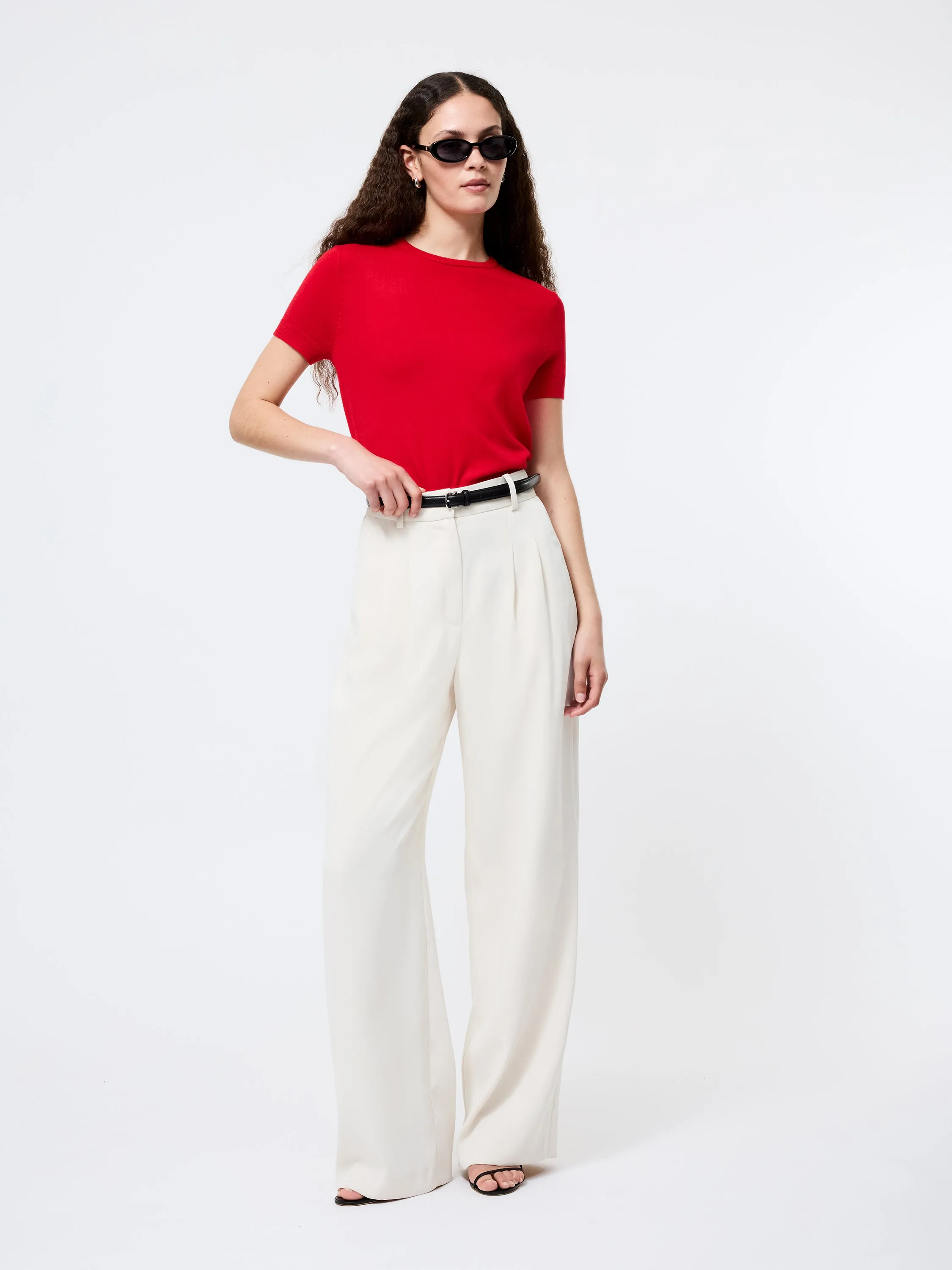 Quick drying material Nola Fine Knit Short Sleeve Sweater