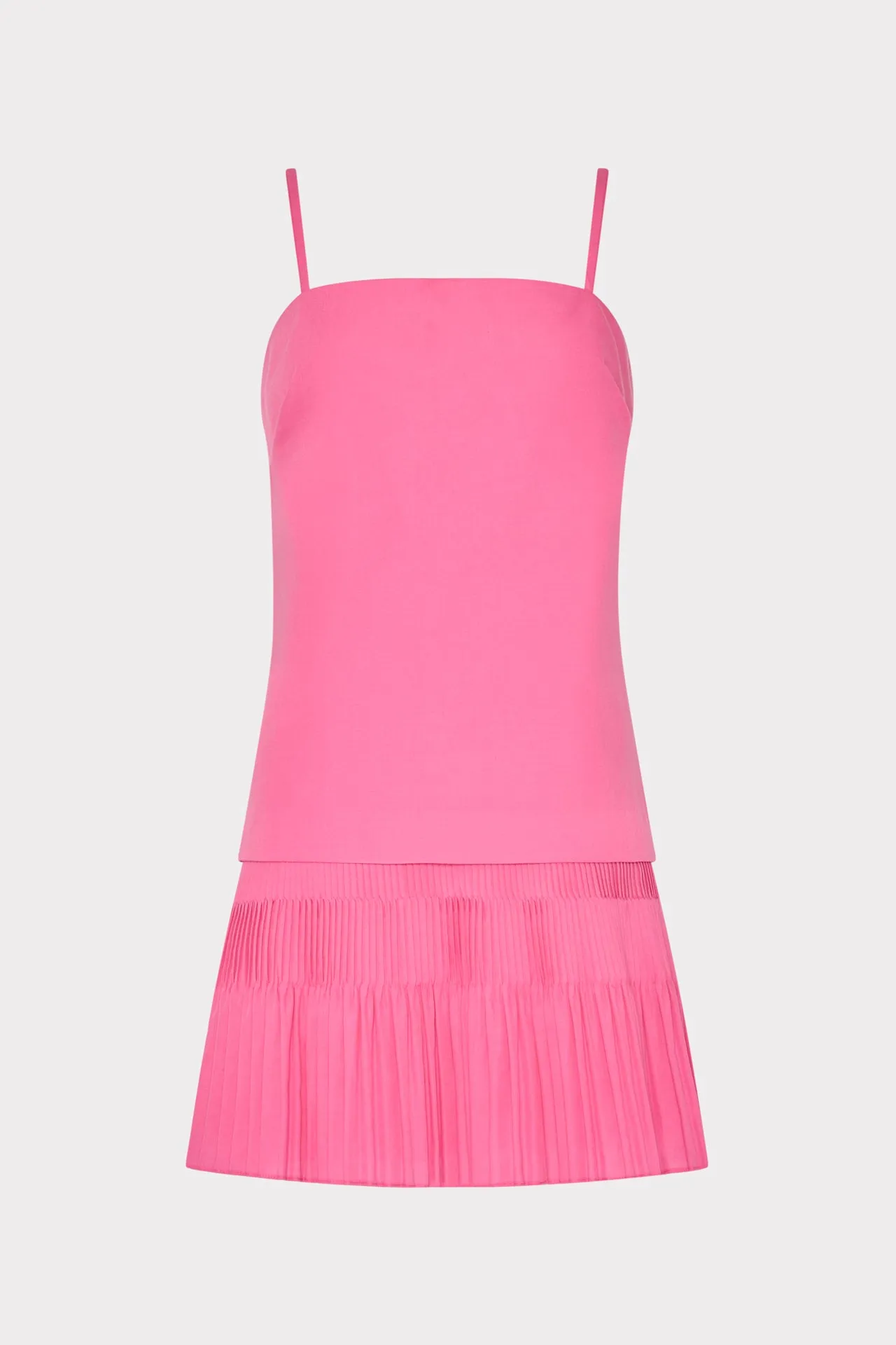 Nola Poplin Pleated Combo Mini Dress Luxe style