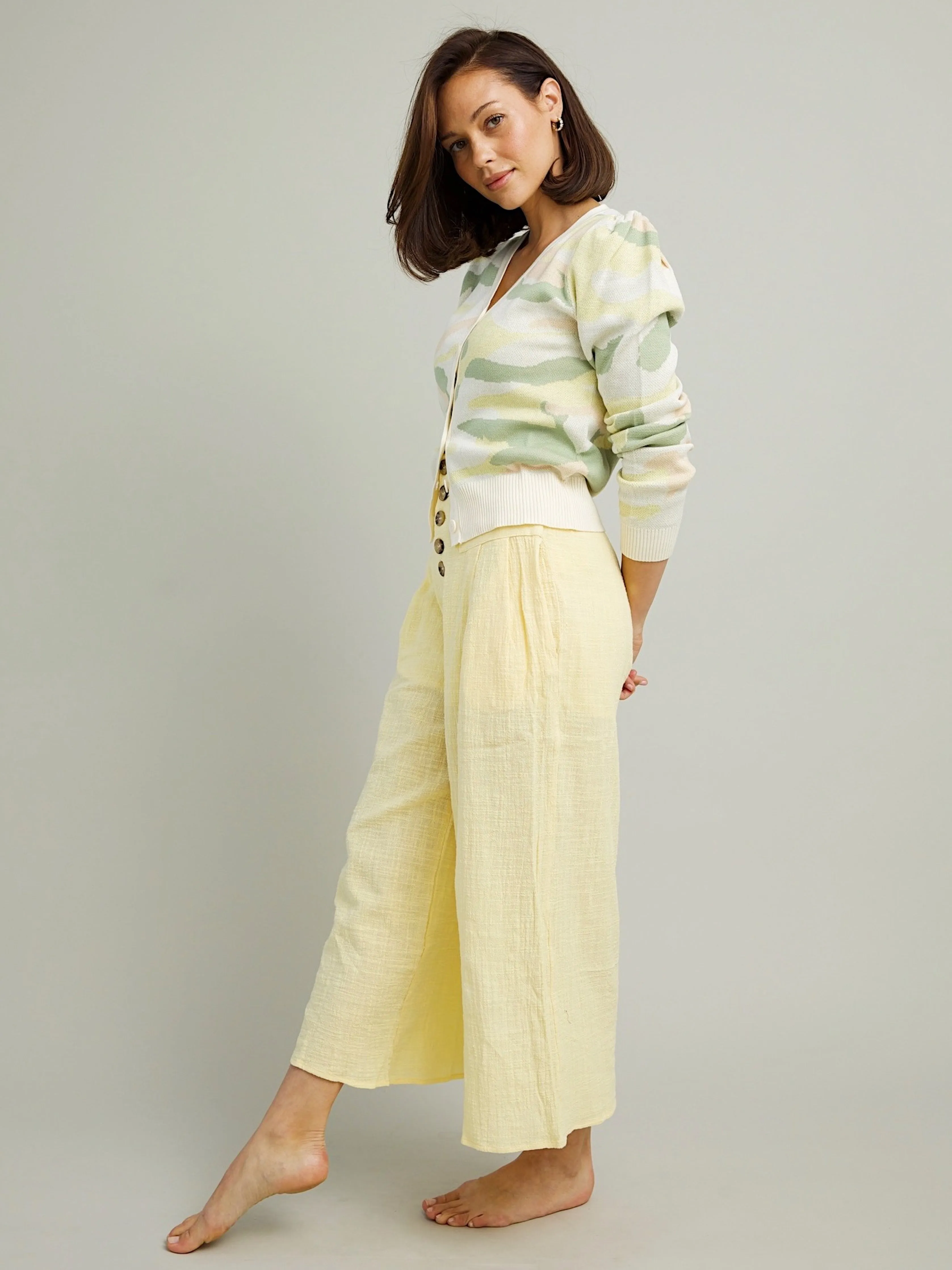 Winter Warmth Minimalist Style Picnic Style Buttercup Linen Pants