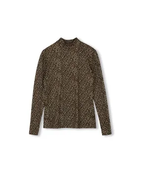 Leopard Turtleneck Soft And Comfortable