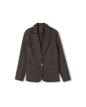 Quilted Pattern Agnis Single Breasted Blazer