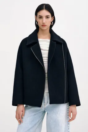 Harvey Jacket Layered Hem Design Subtle Color Tone