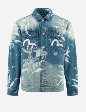 MoistureWickingTechnology HeavyweightThermal Floral and Seagull Embroidery Relax Fit Denim Jacket