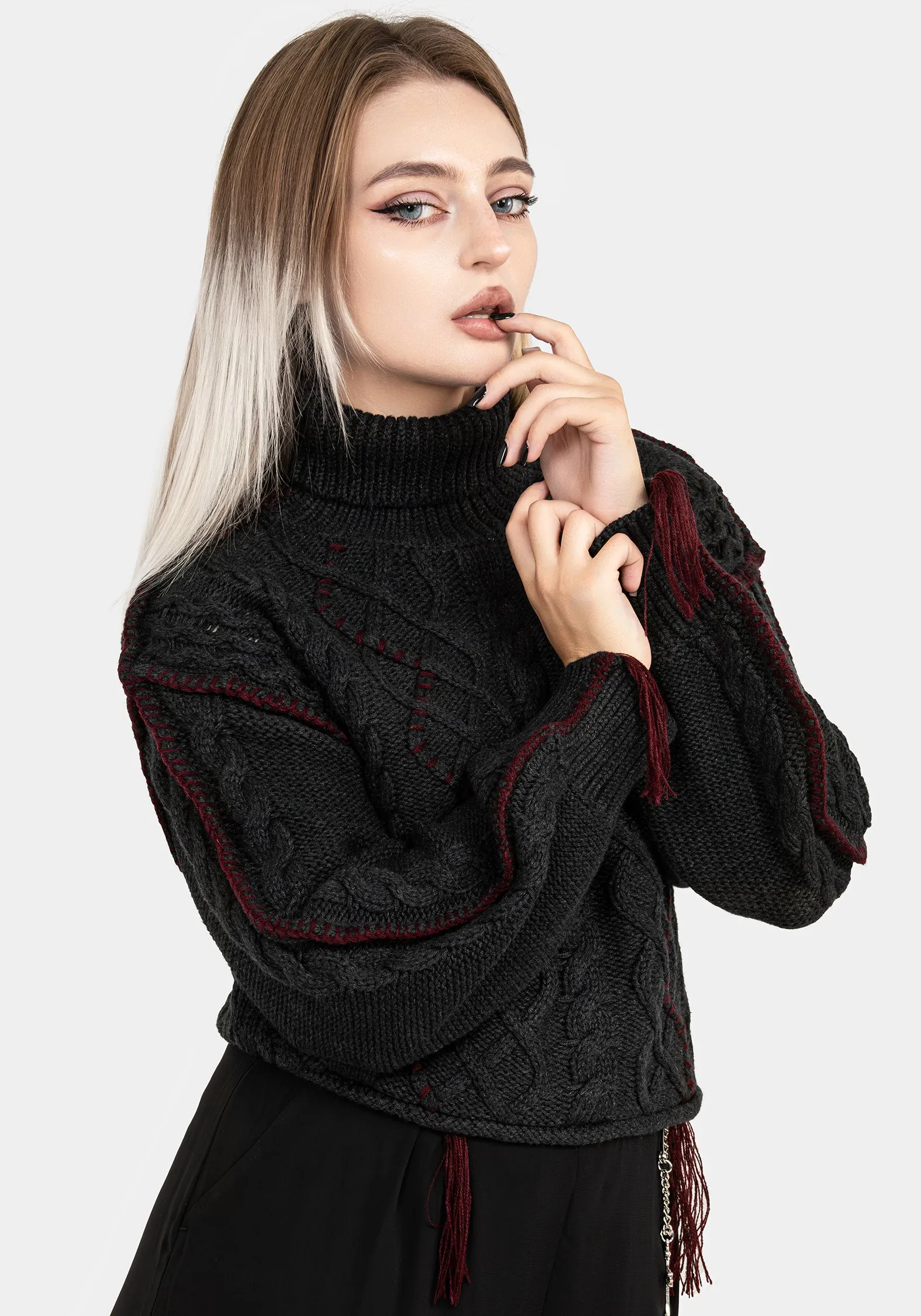 Eco Friendly Yarn Vaila Cable Knit Crop Jumper