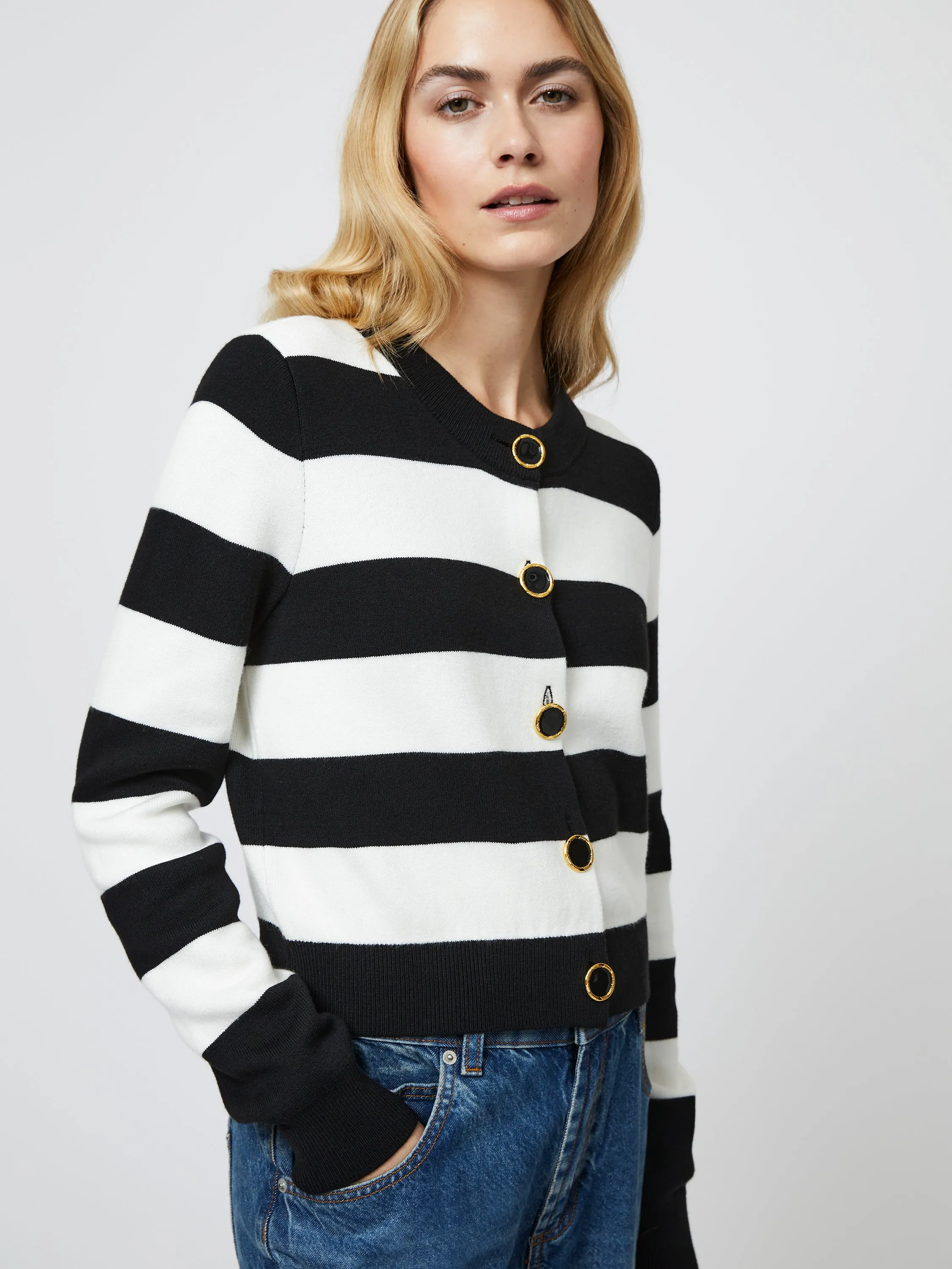 Nyrobi Stripe Cardigan Chic Outfit Durable Weave