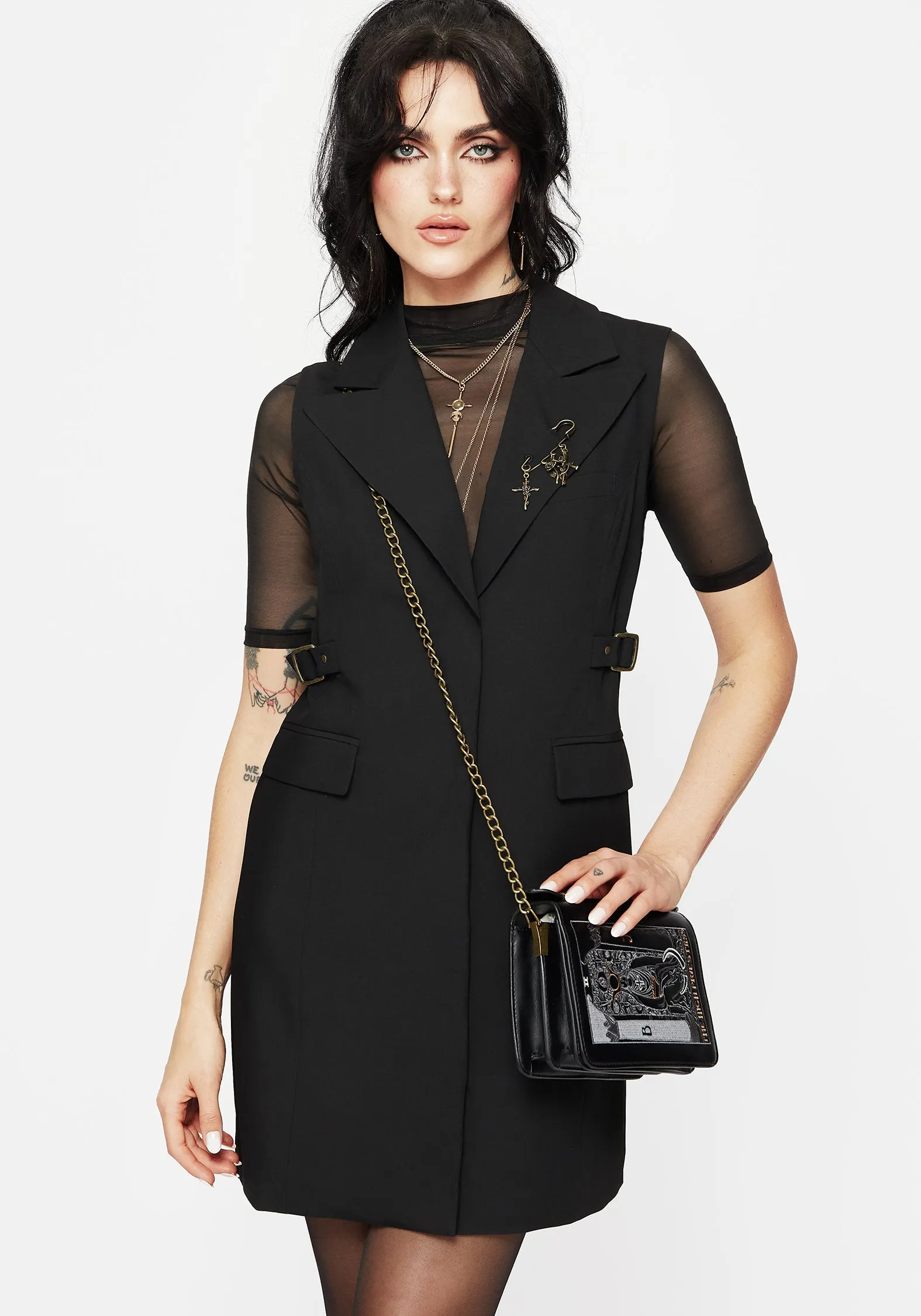 Luxe style Oath Tailored Waistcoat Mini Dress