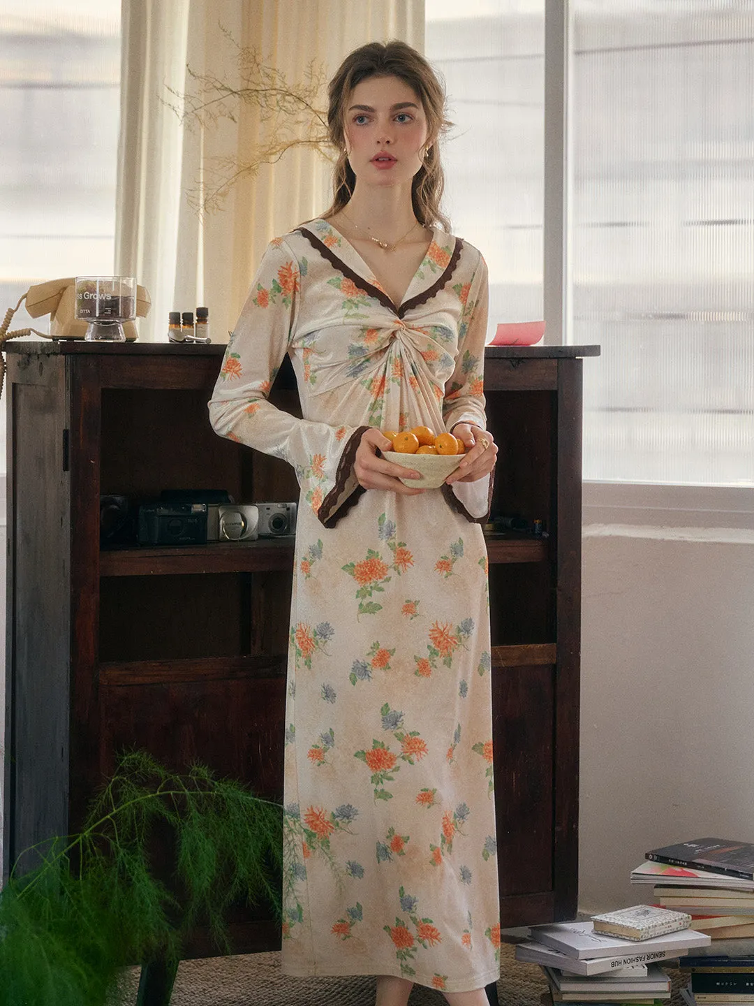 Artistic Detail Delicate Details Odessa V-Neck Floral Dress