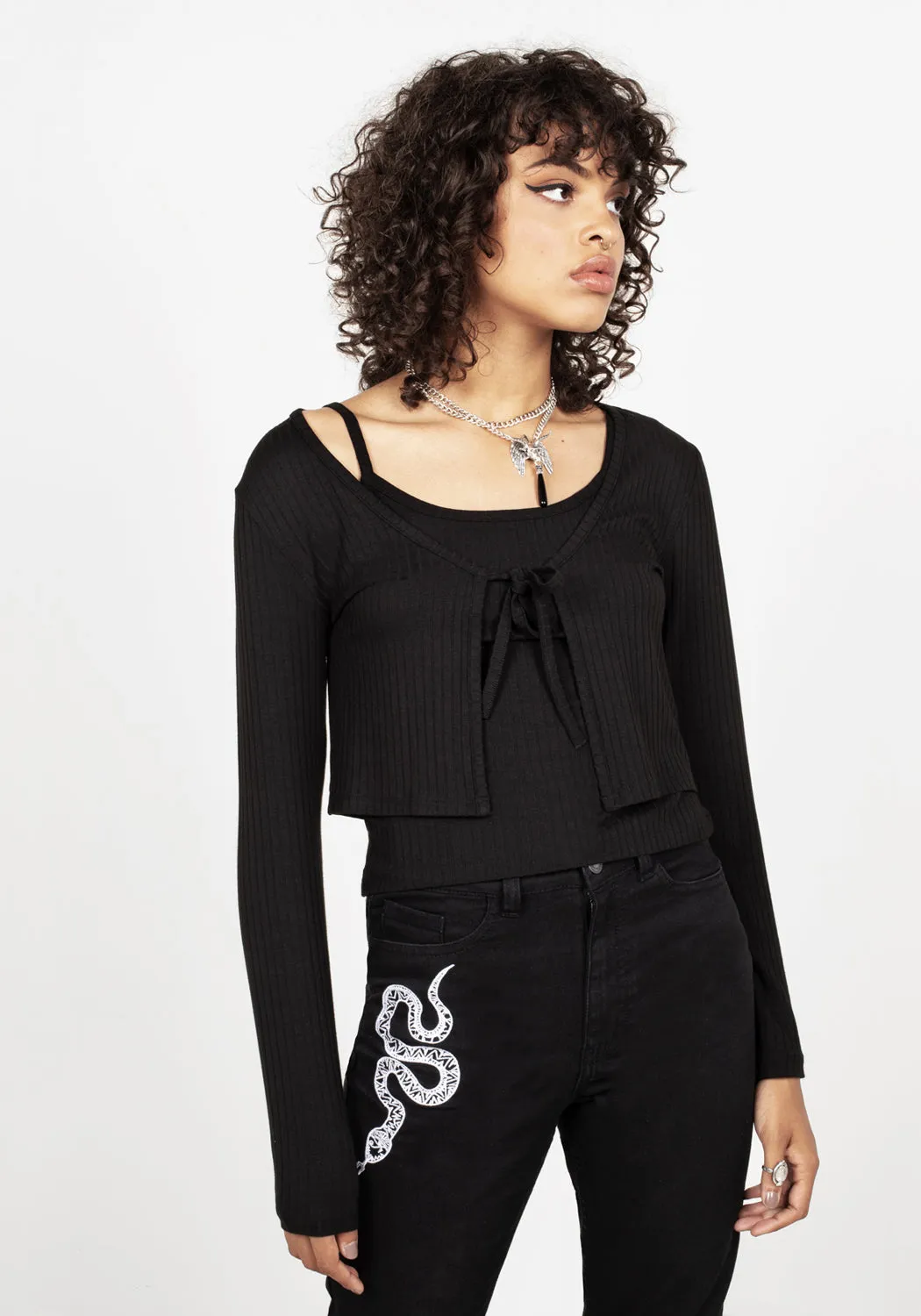 Entity Co-Ord Cardigan Tubular Knit Structure