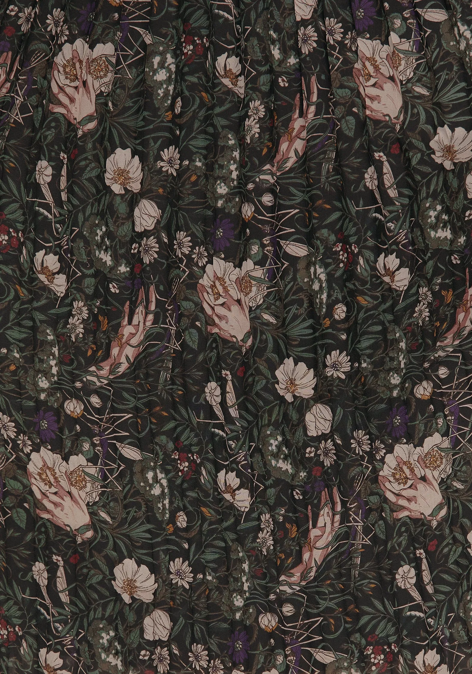 Ophelia Pleated Chiffon Maxi Dress Satin Soft