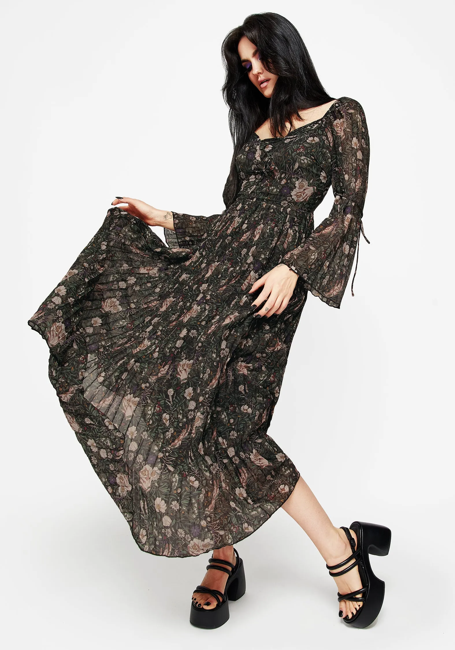 Ophelia Pleated Chiffon Maxi Dress All Day