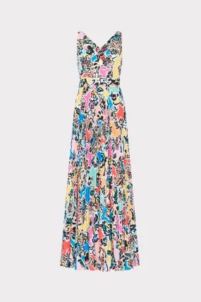 Warm Base Oria Rainbow Oasis Pleated Dress