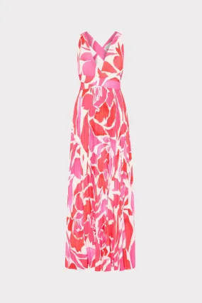 Oria Dream Rose Pleated Dress Day Love Loose Flow