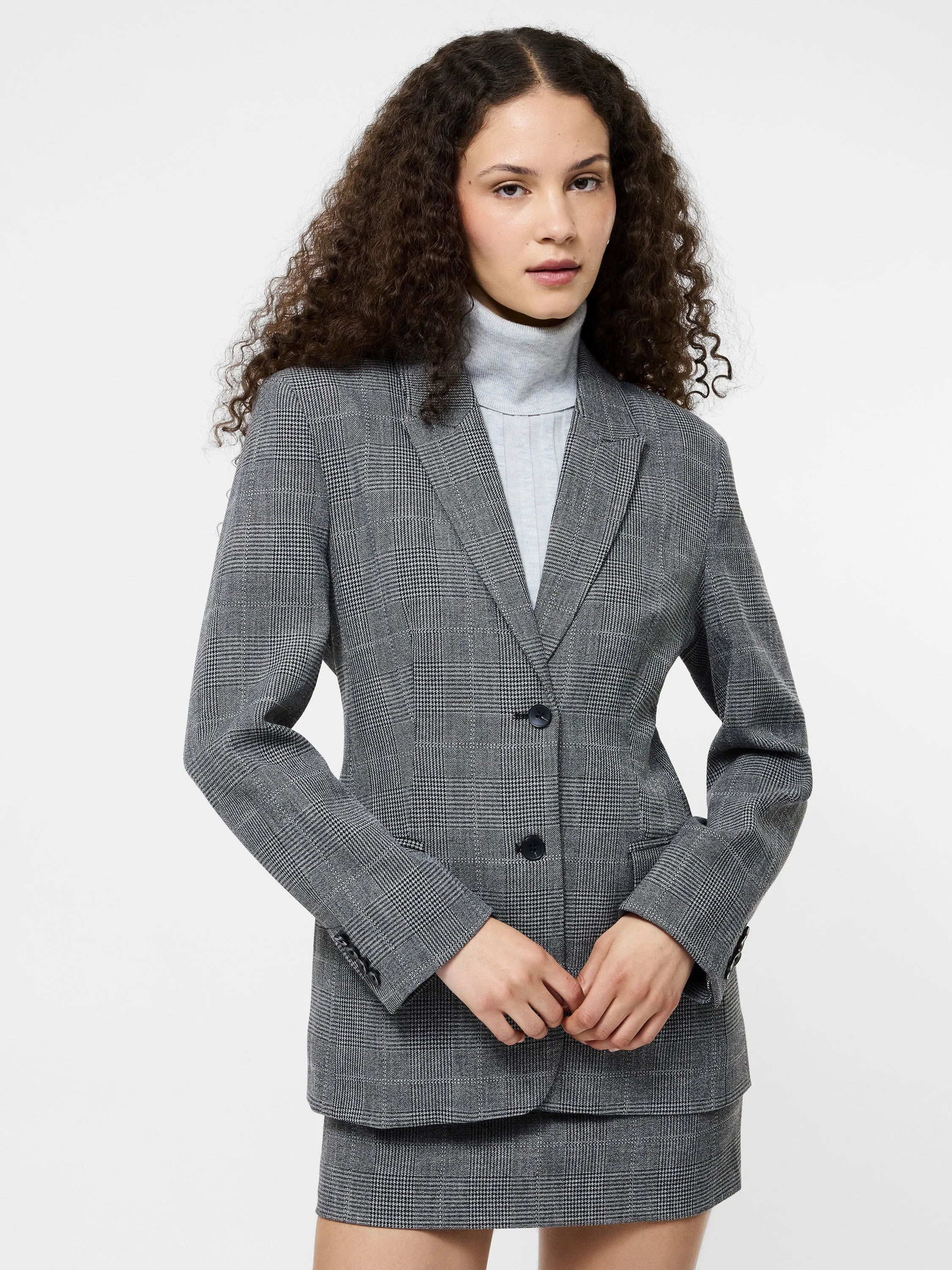 Waterproof Material Waterproof Zipper Closure Owen Plaid Blazer