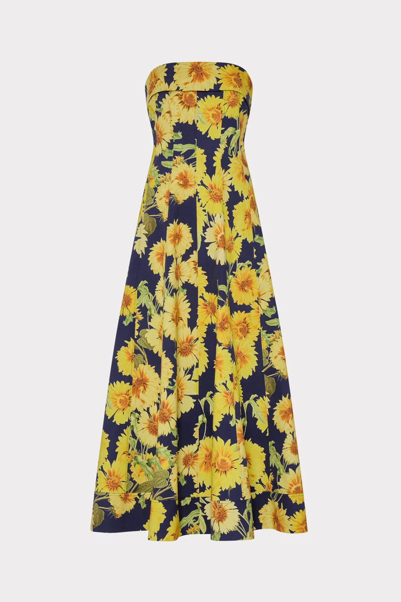 Palmer Sunflower Poplin Strapless Maxi Dress Noble Aura