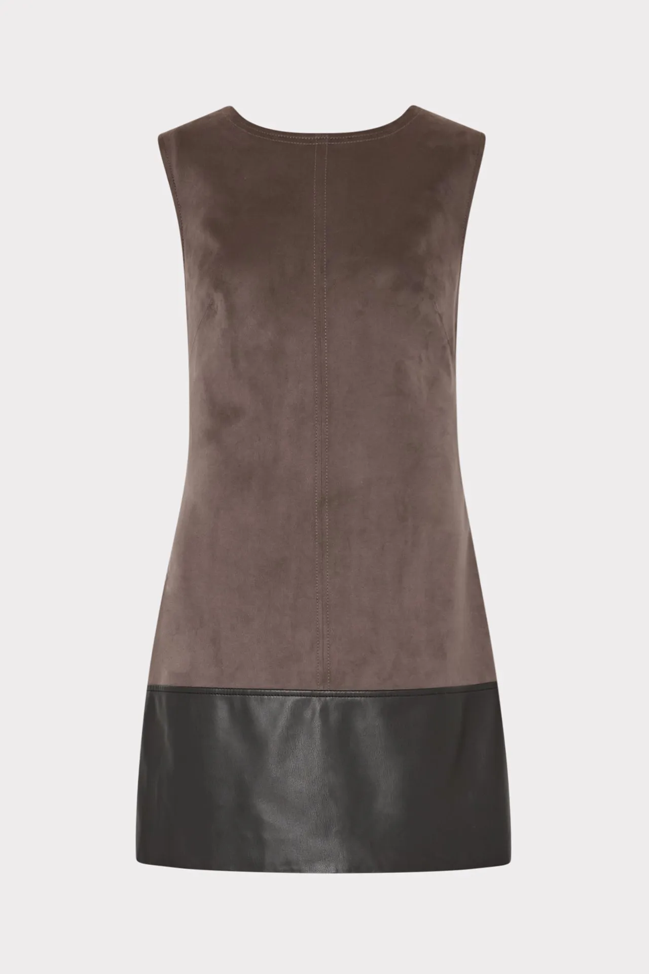 Eve Suede Leather Combo Shift Dress Pop Texture