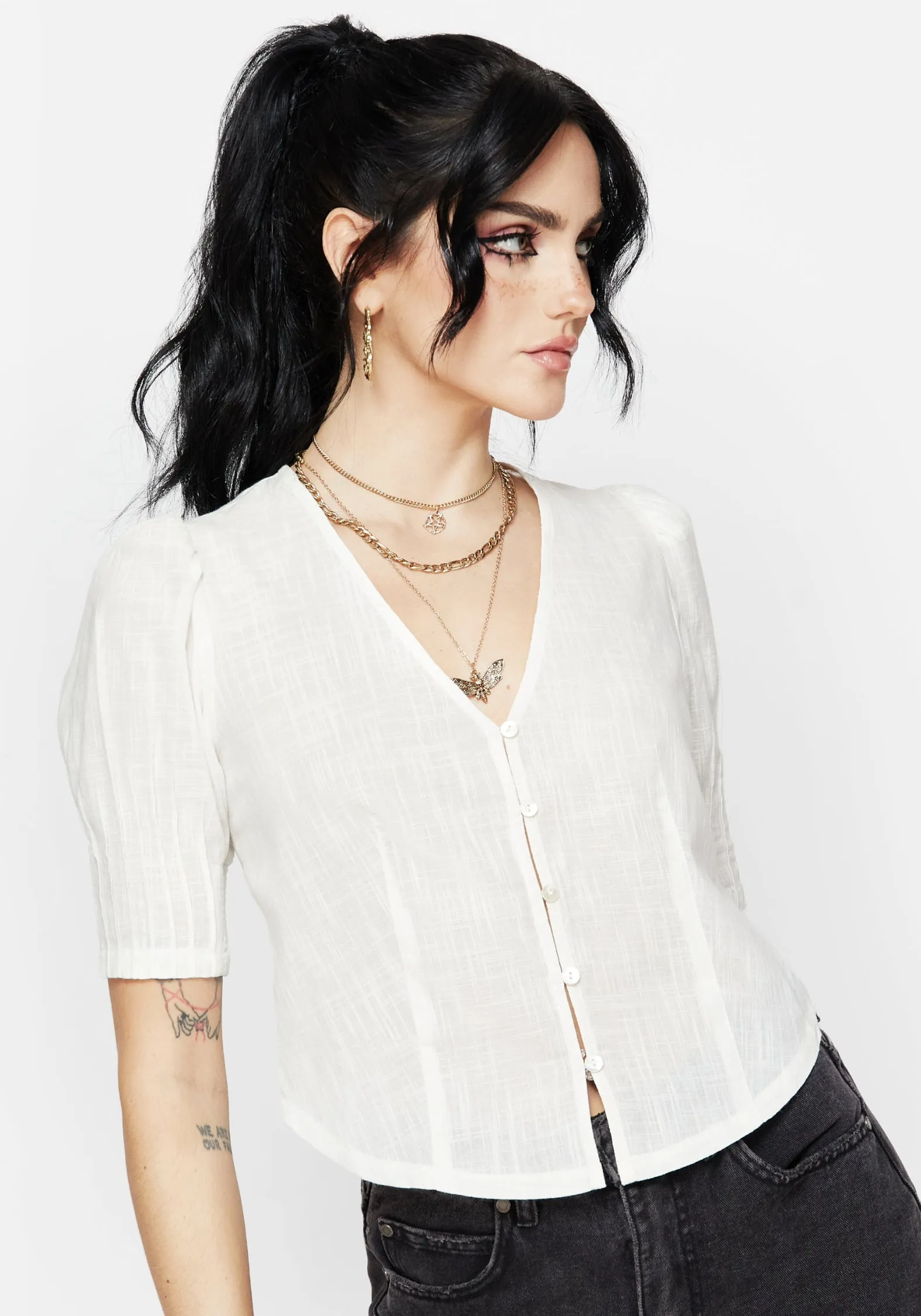 ZonalVentilation Parilia Cotton V Neck Blouse Top