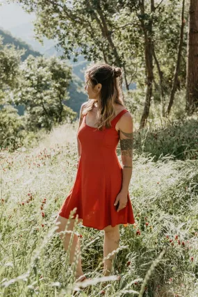 Soft Air Delana Dress in Coral Challis