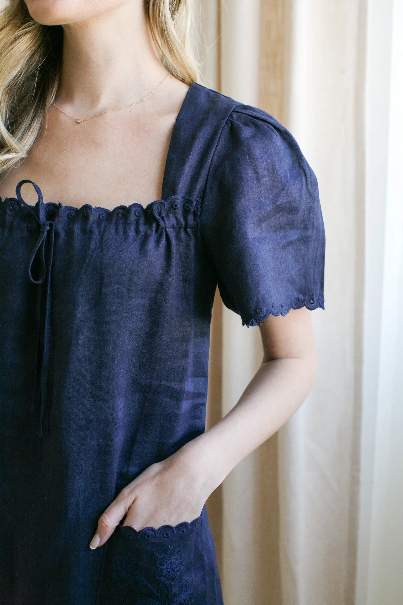 Payton Linen Midi Dress Relaxed and Elegant