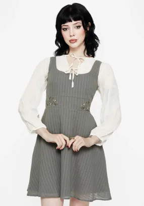 Scene Heat Koax Cotton Embroidered Pinafore Mini Dress