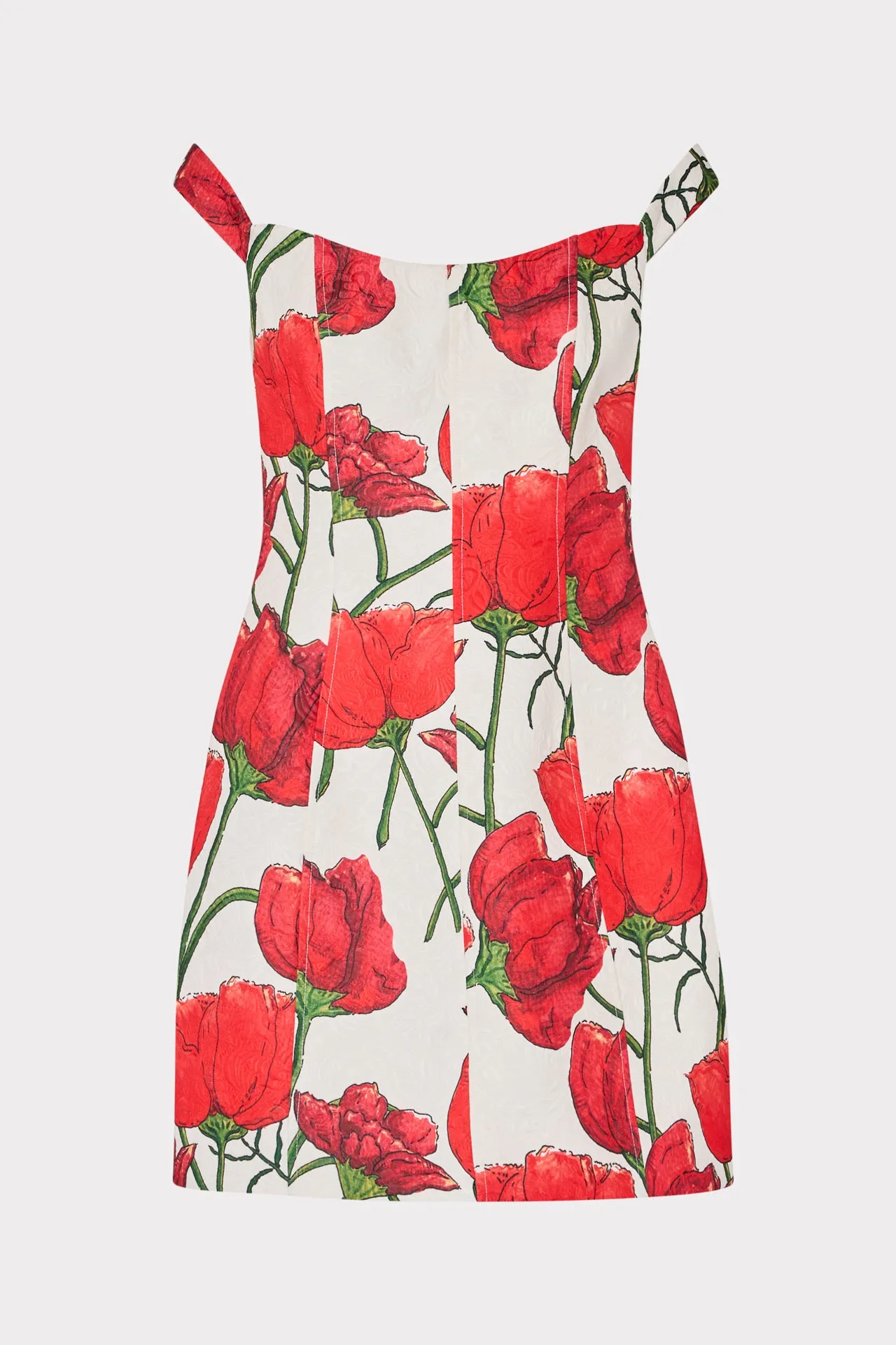 Peggy Off The Shoulder Red Peonia Mini Dress Soft Vibes