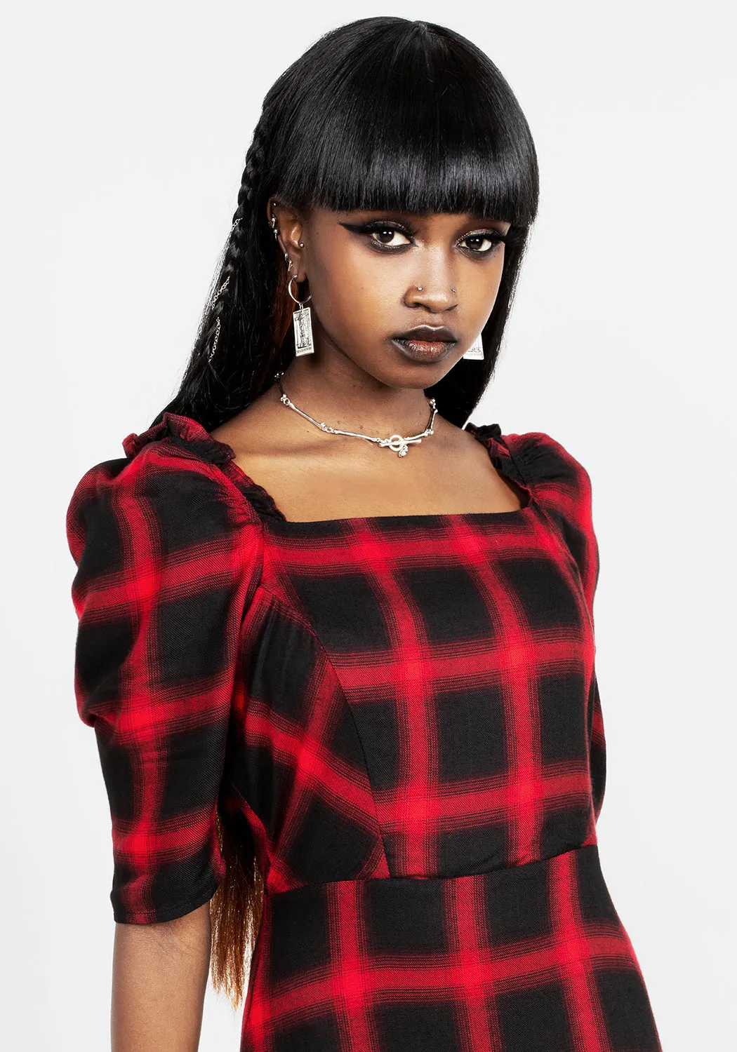 Pennyroyal Check Midi Dress Office Wear