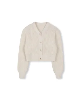 elegant design Cropped Chunky Knit Cardigan