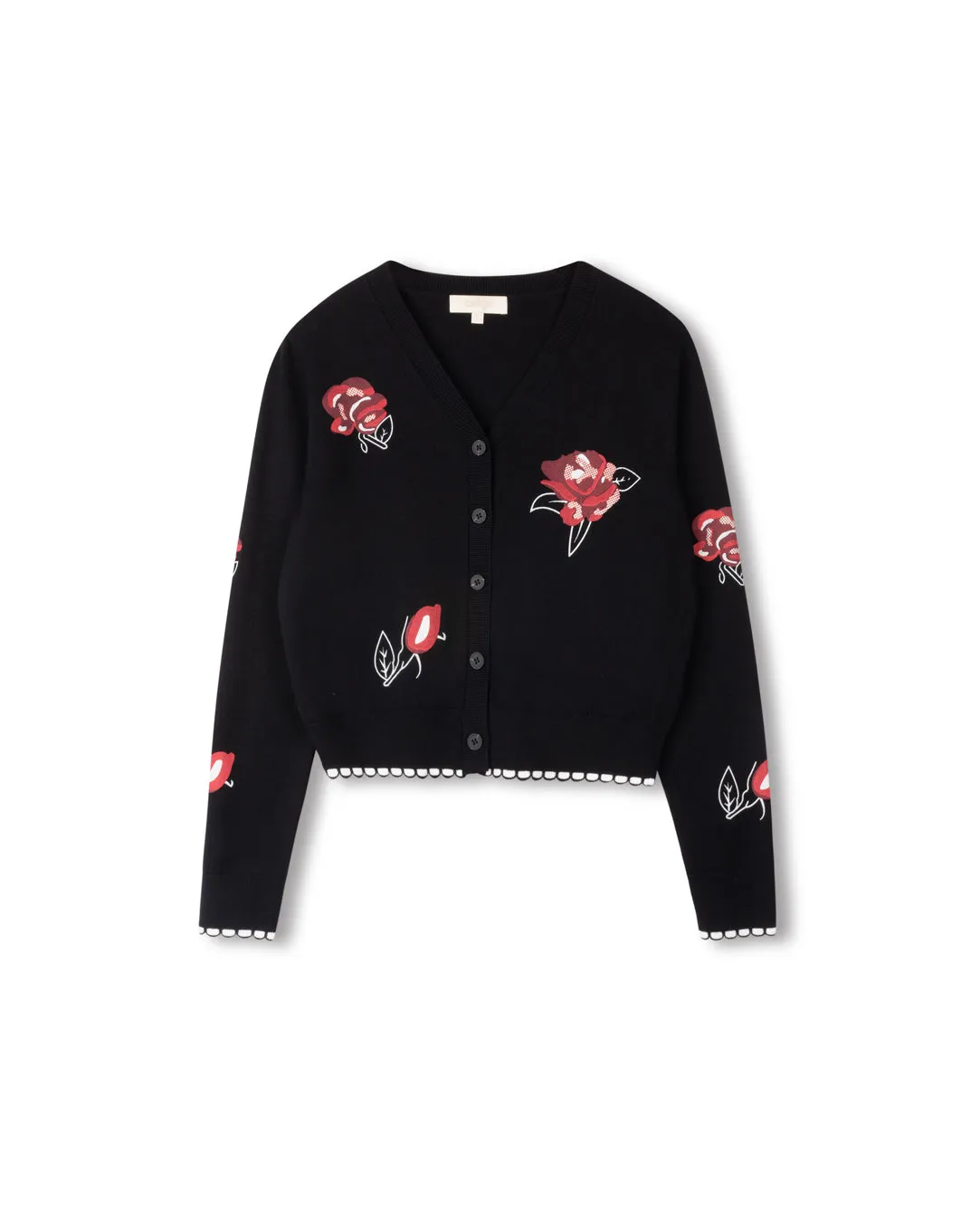 Tagless Labeling Comfy Knitwear Doris Floral Knit Cardigan