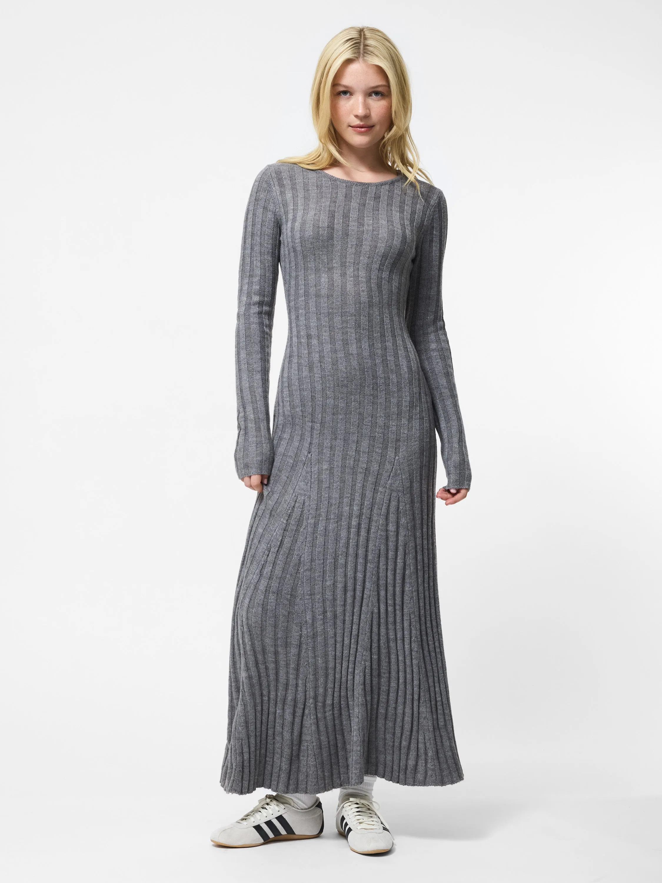 Subtle Drape Babysoft Long Sleeve Midi Dress