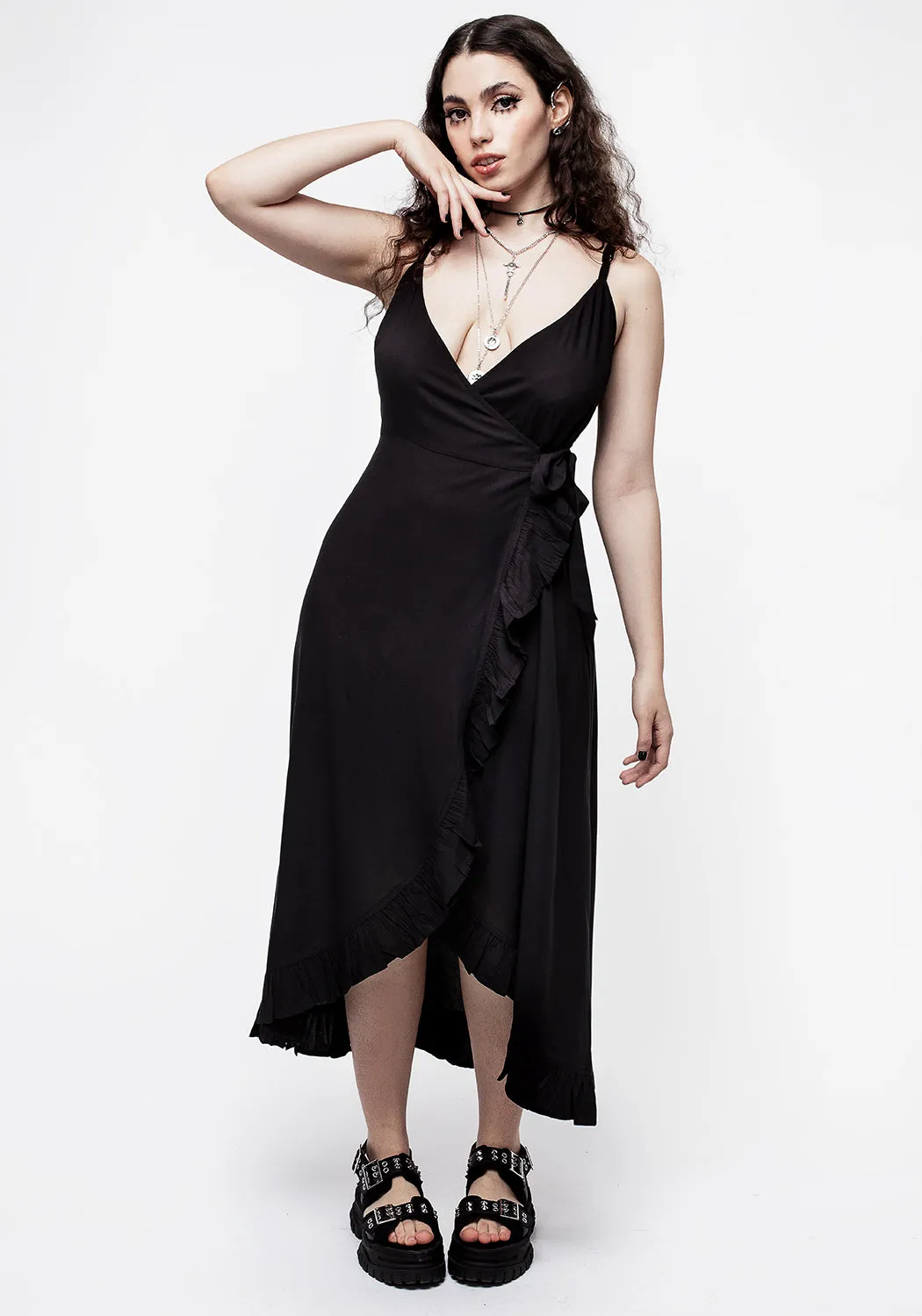 Fashionable Layers Eerie Cami Midaxi Wrap Dress